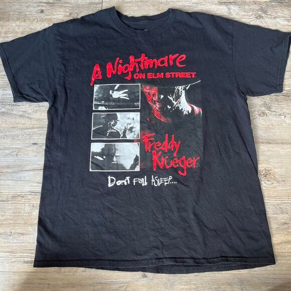 Halloween Freddy Kruger Graphic T-shirt Black Vintage Spooky - Picture 1 of 7